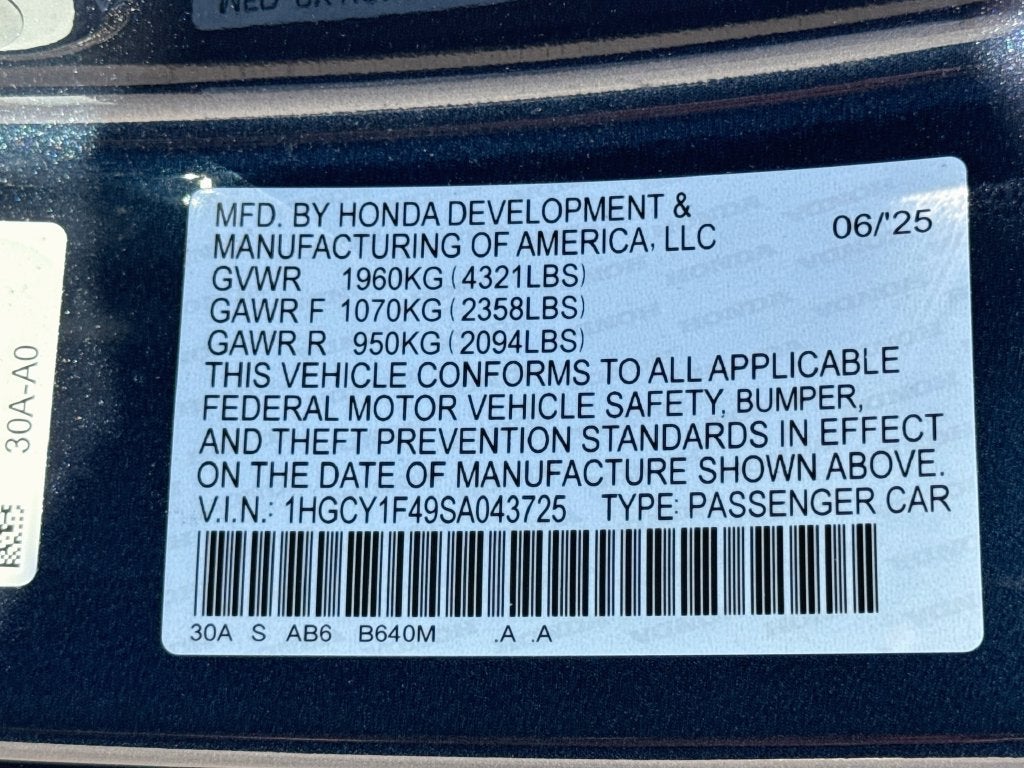 2025 Honda Accord SE