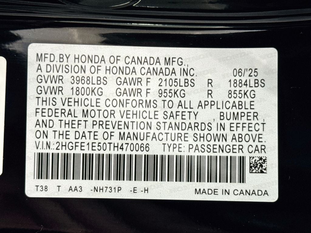 2026 Honda Civic Si Manual