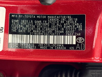 2016 Toyota Corolla LE