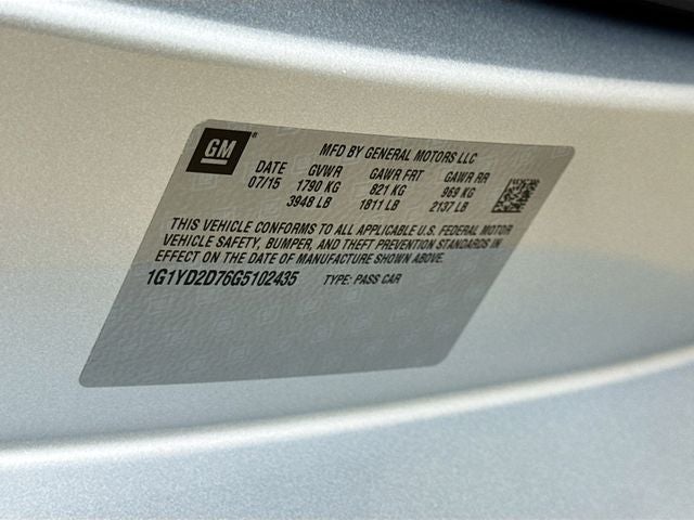 2016 Chevrolet Corvette Stingray 2LT