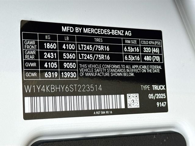 2025 Mercedes-Benz Sprinter 2500 Cargo 144 WB