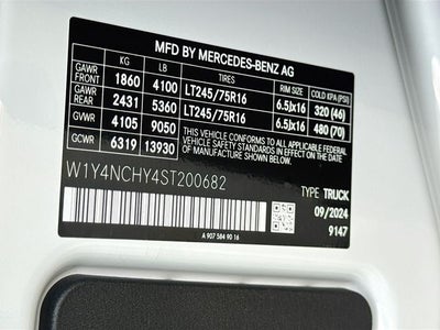 2025 Mercedes-Benz Sprinter 2500 Cargo 170 WB High Roof