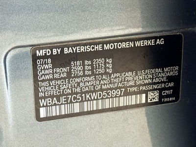 2019 BMW 5 Series 540i xDrive