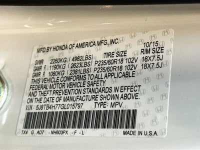 2016 Acura RDX Base AWD w/Advance Package